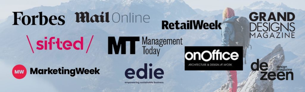 Springwise已经在《福布斯》、《每日邮报》、《零售周刊》、《大设计杂志》、《Sifted》、《今日管理》、《OnOffice》、《DeZeen》、《营销周刊》、《Edie》上见过